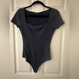 Abercrombie and Fitch blue square neck bodysuit.  Size S